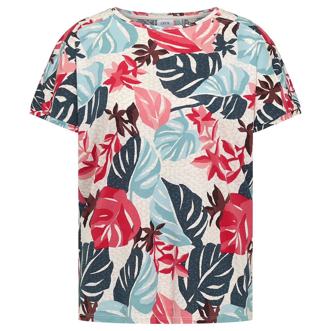 Cecil Damen T-Shirt Print Mix light alabaster beige