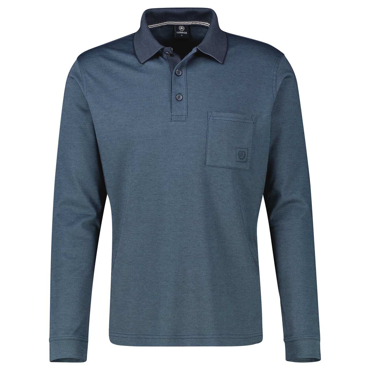 Lerros Herren Polo Langarm Shirt classic navy
