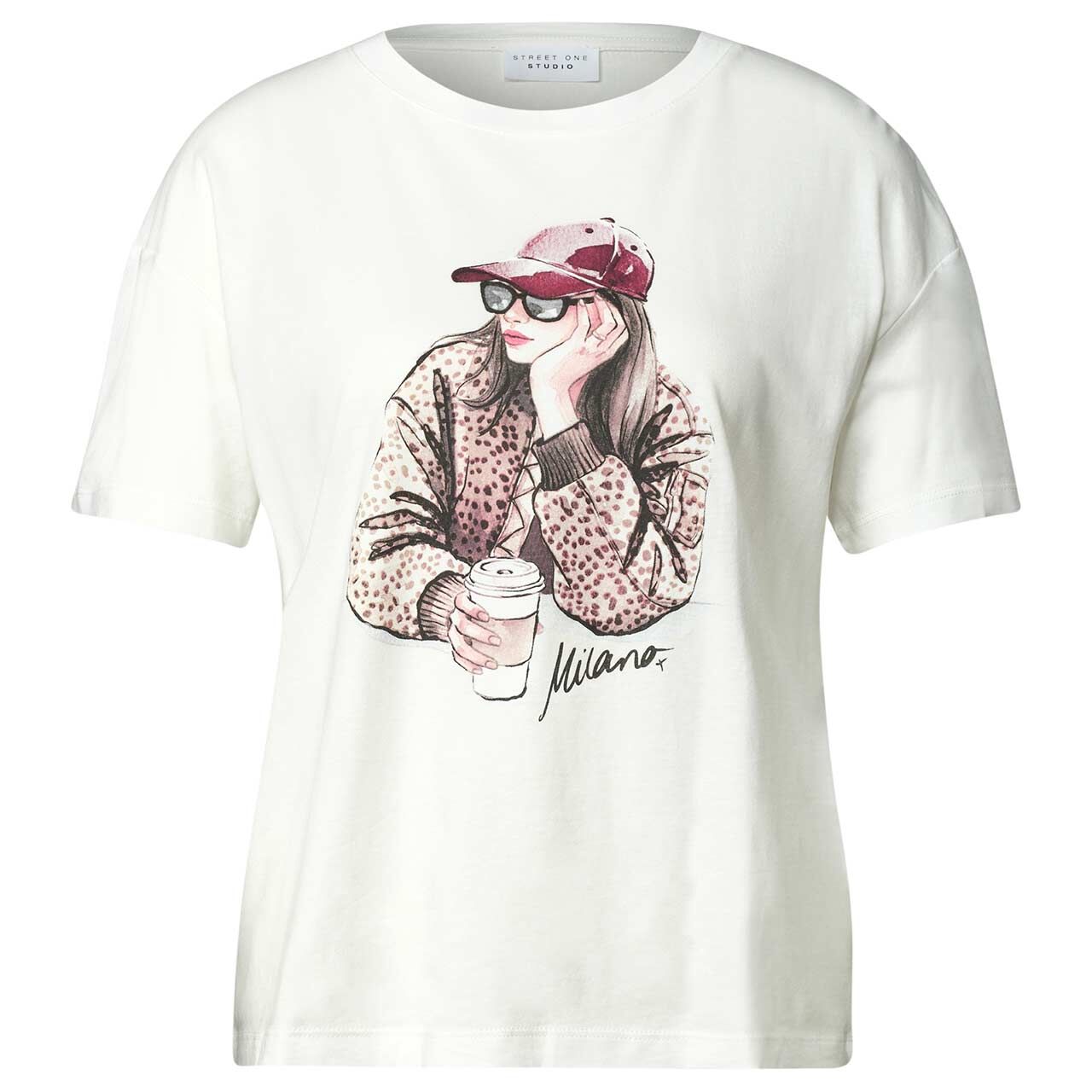 Street One Studio Damen T-Shirt Lady Print off white