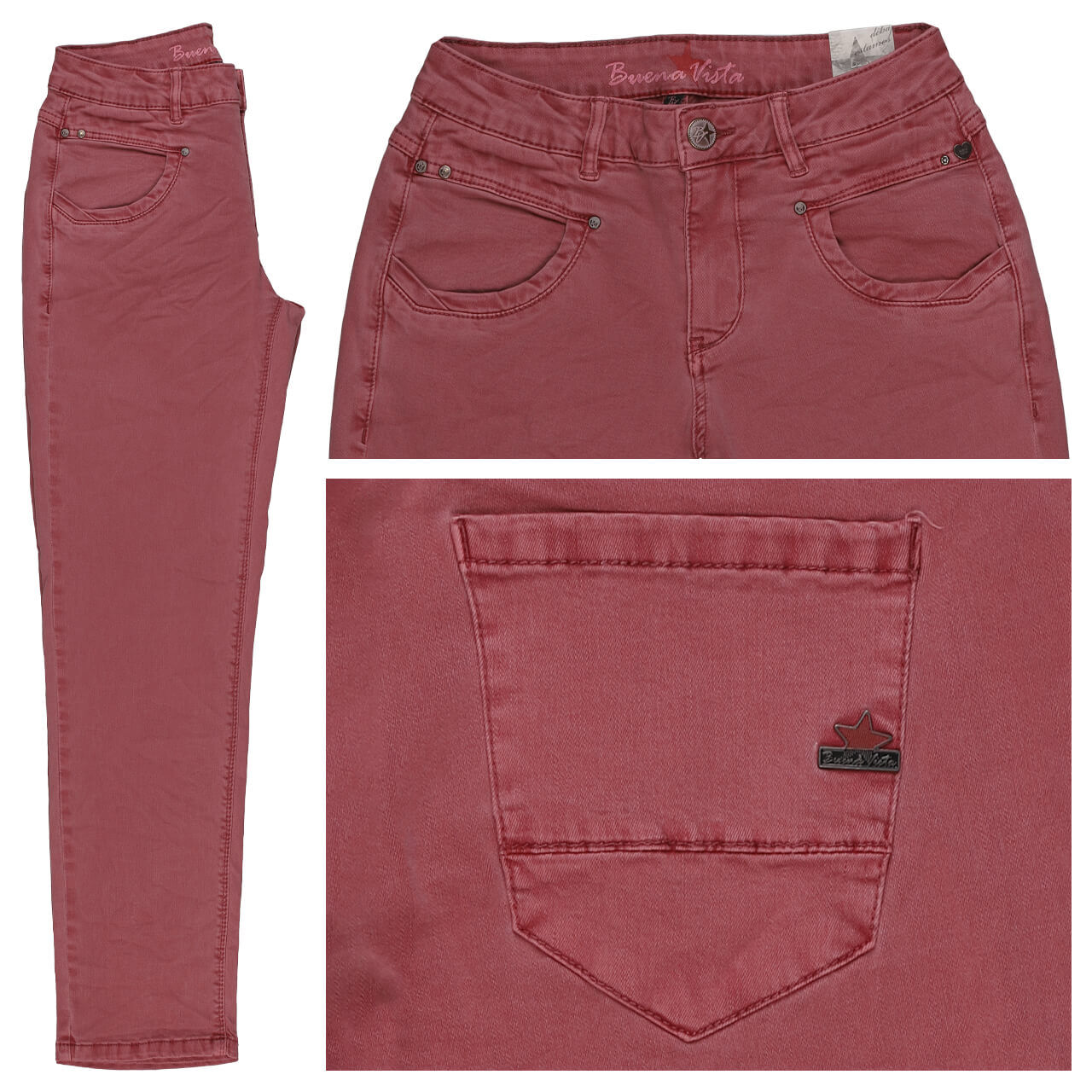 Buena Vista Anna C Straight Cropped Stretch Twill Ankle Baumwollhose rose brown Buena Vista Anna C Straight Cropped Stretch Twill Ankle Baumwollhose rose brown