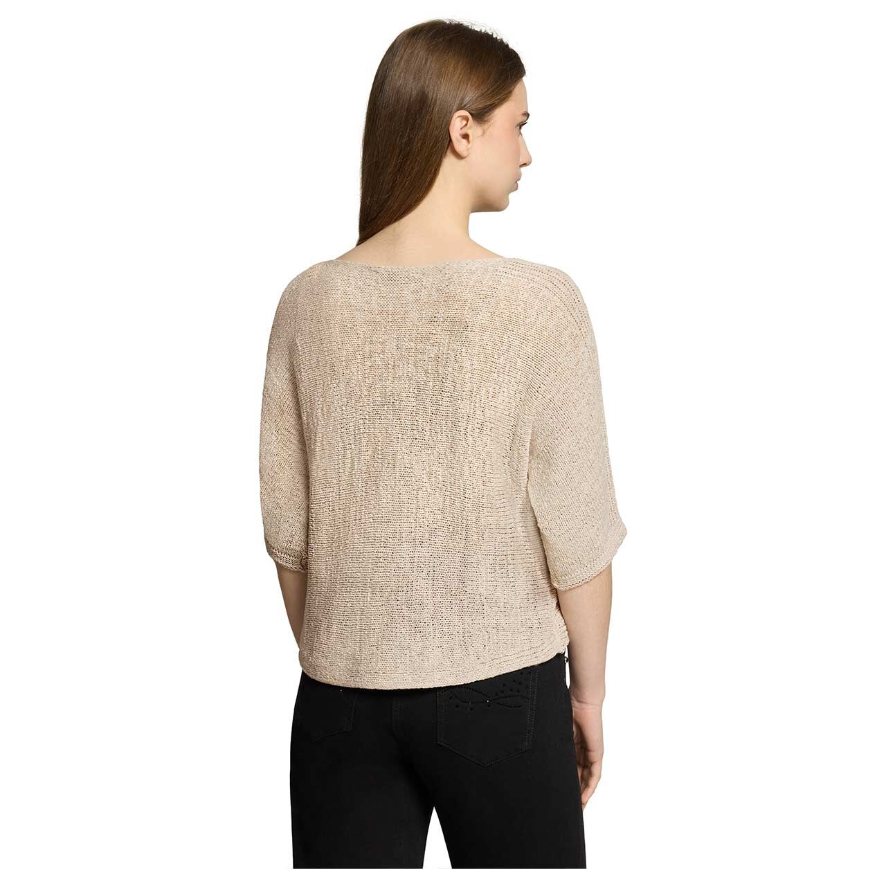 Damen Kurzam Pullover von Betty Barclay in Hellbeige, Rückansicht Model