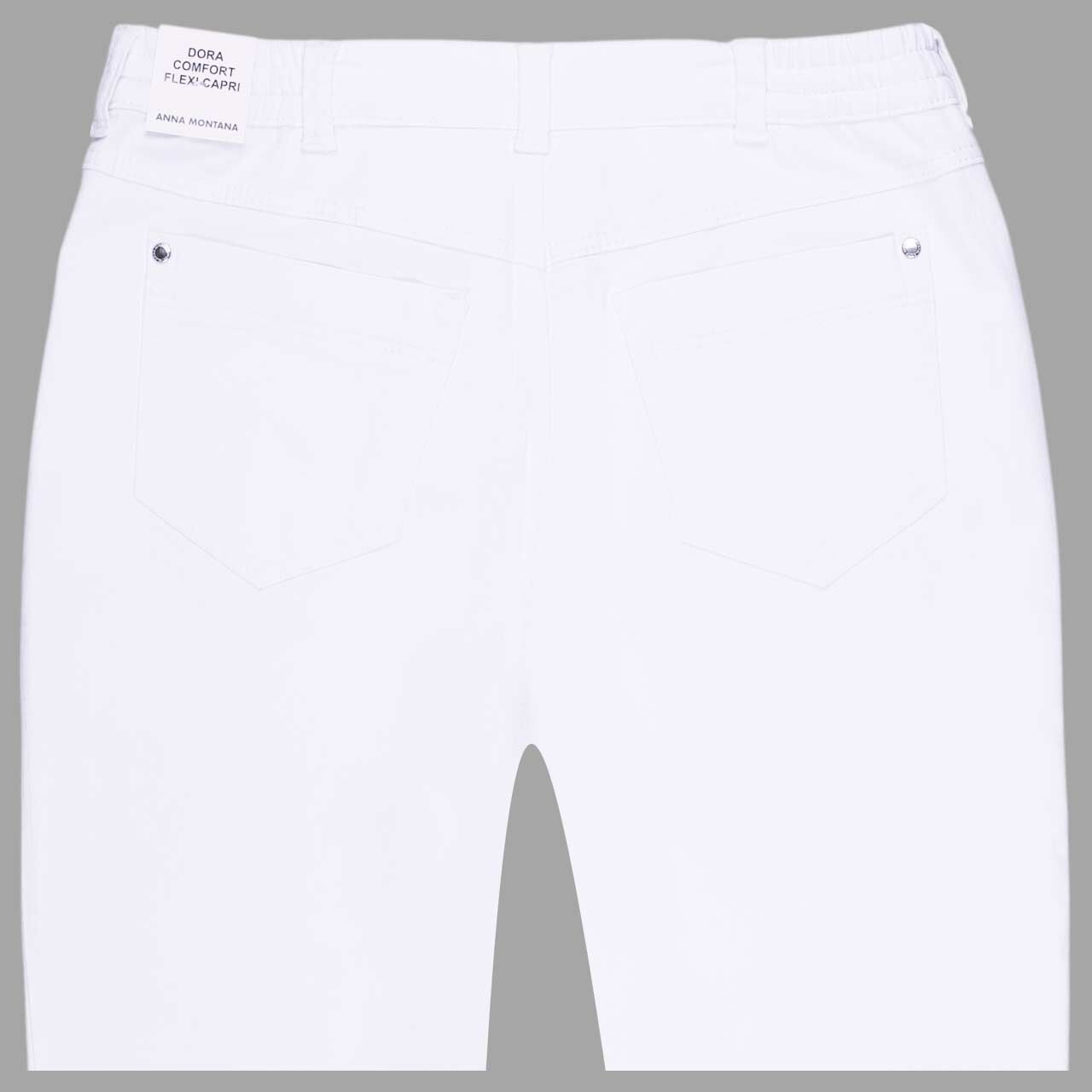 Damen 3/4 Jeans Dora Milano in Weiß, detaillierte Rückansicht