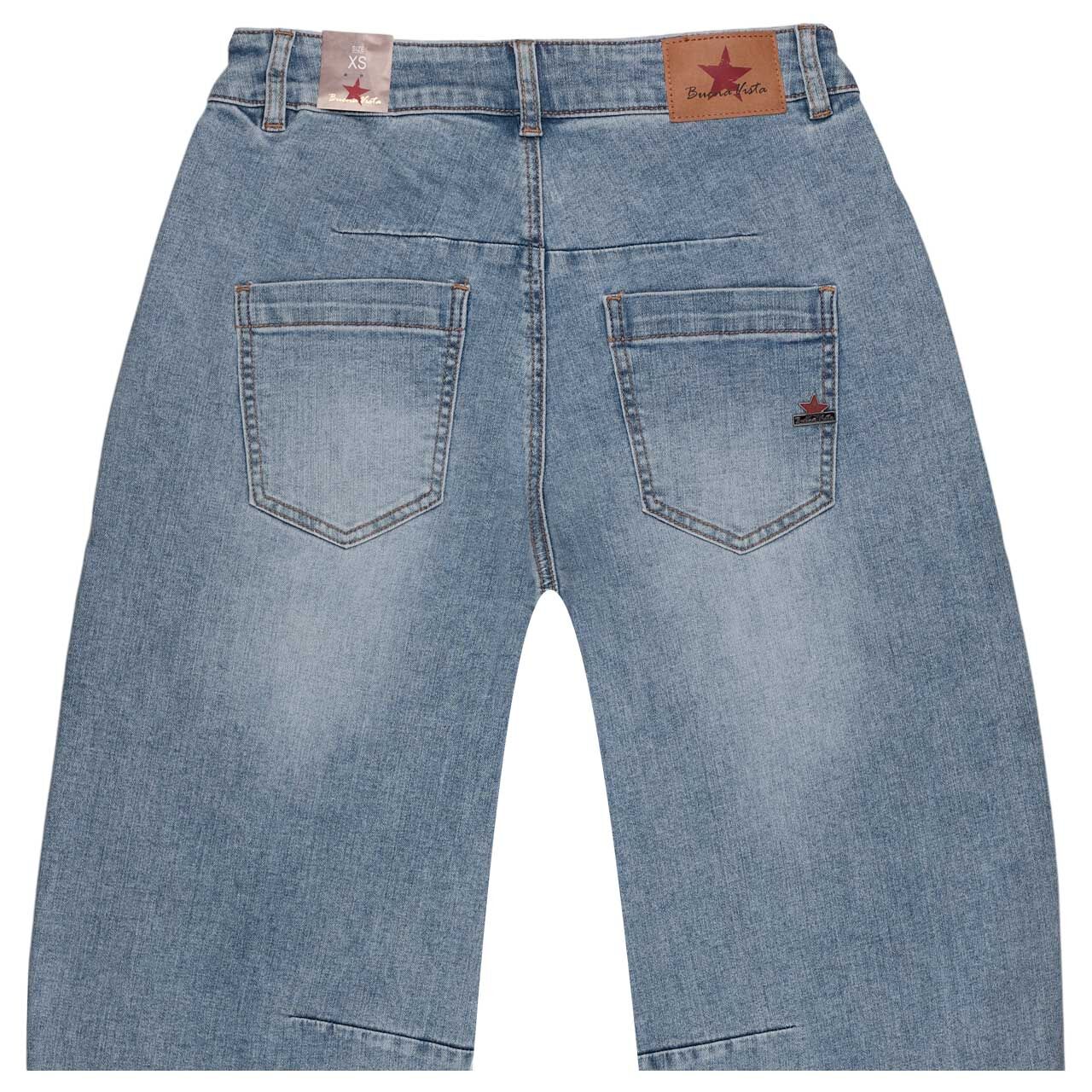 Damenjeans Barrel-F 7/8 Stretch Denim von Buena Vista in Hellblau angewaschen, detaillierte Rückansicht
