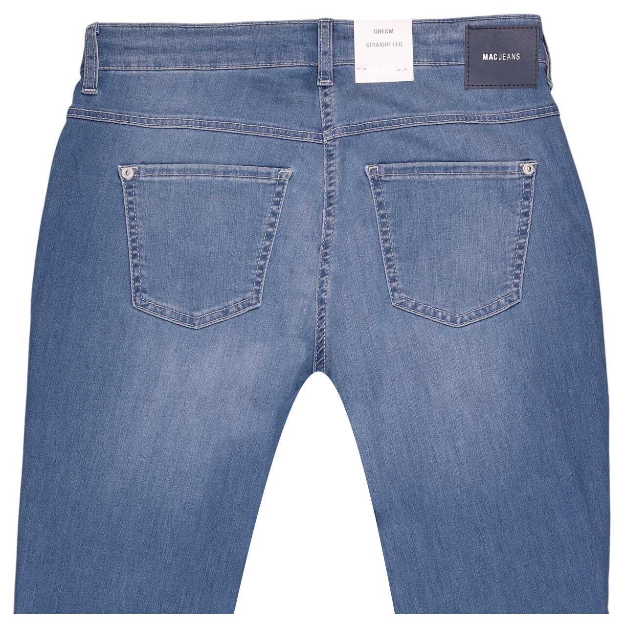 Damenjeans Dream von MAC in Blau angewaschen, detaillierte Rückansicht