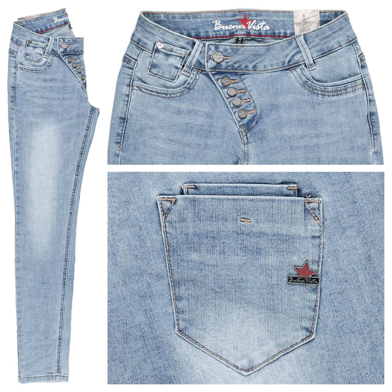 Buena Vista Kim Cropped Stretch Denim Ankle Jeans sky denim