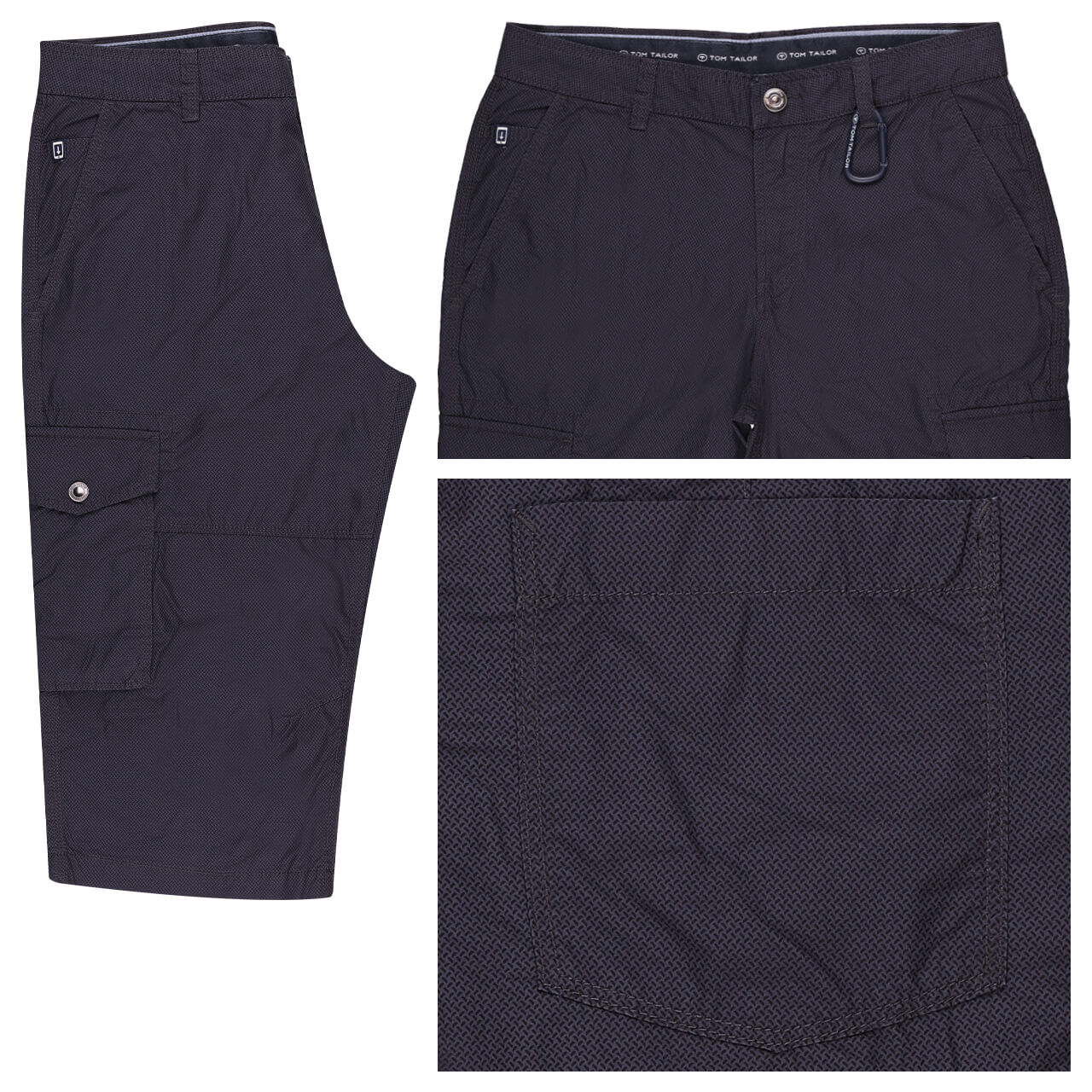 Tom Tailor Max Overknee 3/4 Cargo Baumwollhose navy geometric Tom Tailor Max Overknee 3/4 Cargo Baumwollhose navy geometric