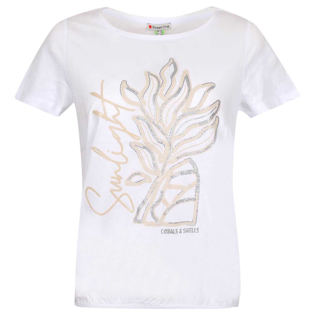 Street One Sunlight Partprint T-Shirt für Damen in Weiß, FarbNr.: 30000