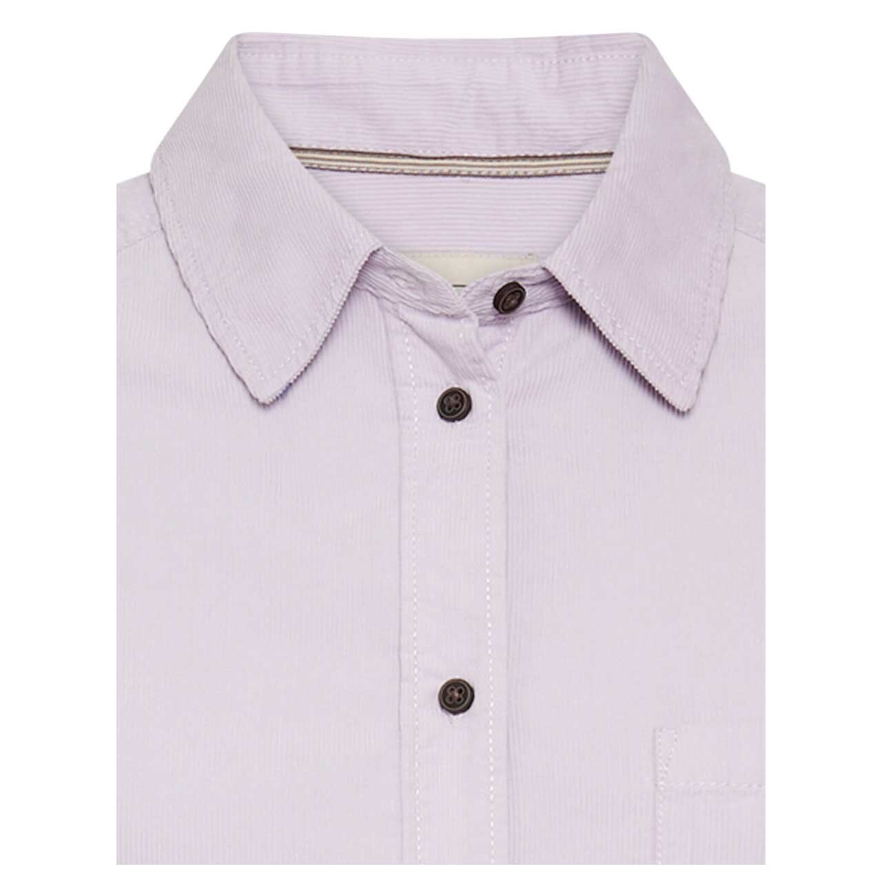 Damen Langarm Cord Bluse von Camel active in Lila, detaillierte Vorderansicht