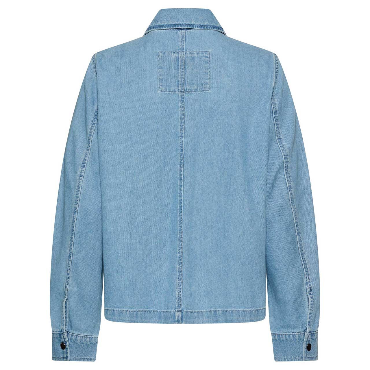 Damen Hemdjacke von Camel active in Hellblau angewaschen, Rückansicht