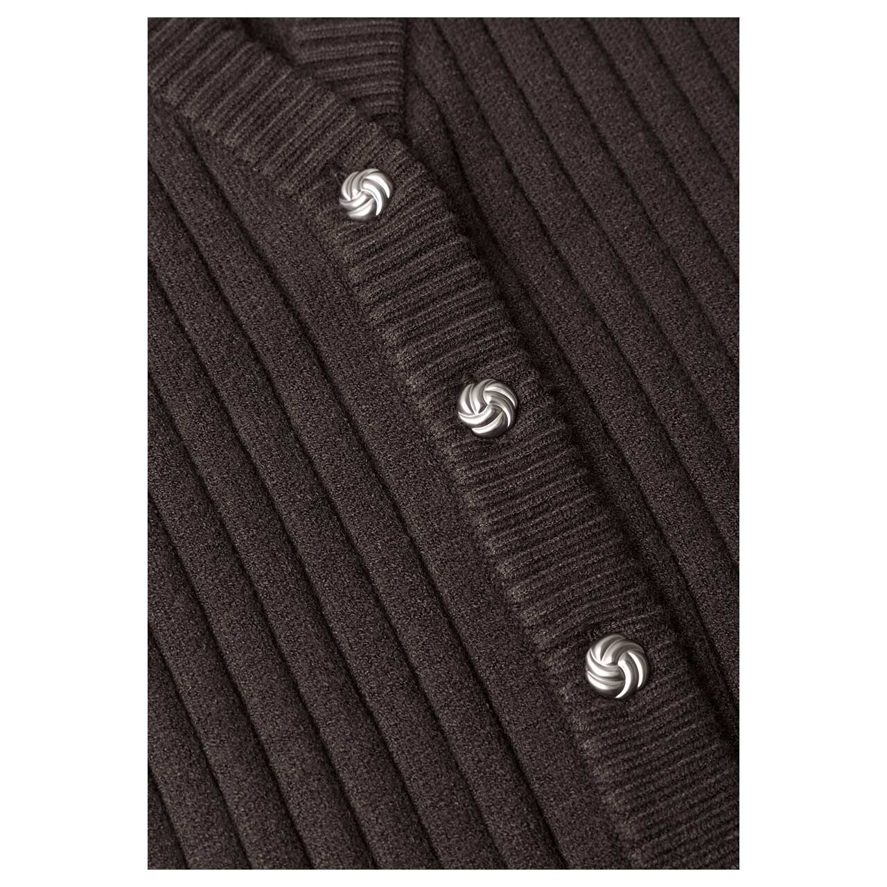 Street One Damen Strickweste Sleeveless Cardigan black coffee