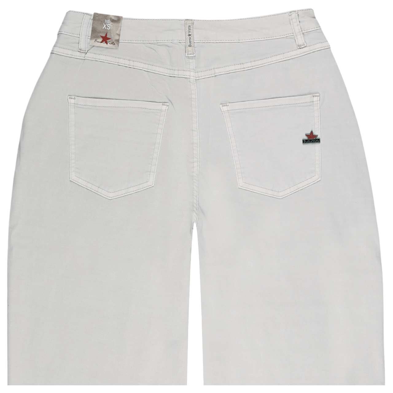 Stretch Damen Baumwollhose Ballon 7/8 Summer Twill von Buena Vista in Zartgrau, detaillierte Rückansicht