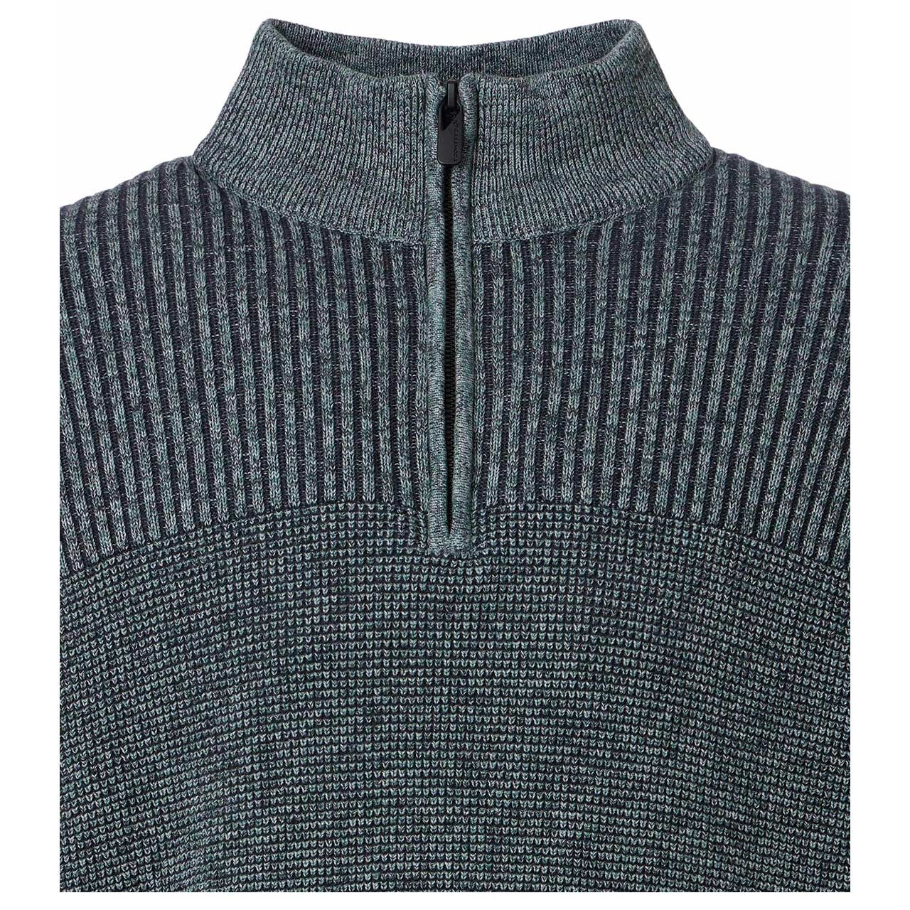 Herren Pullover von Casa Moda in Grün meliert, Detailansicht vorne