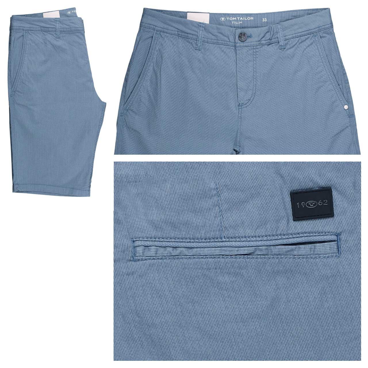 Tom Tailor Chino Baumwoll Bermuda blue mini geometric print