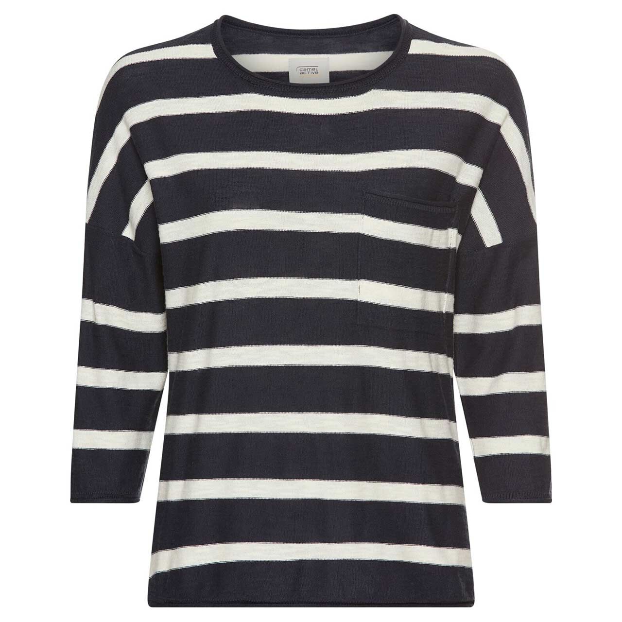 Camel active Damen 3/4 Arm Pullover night blue stripes
