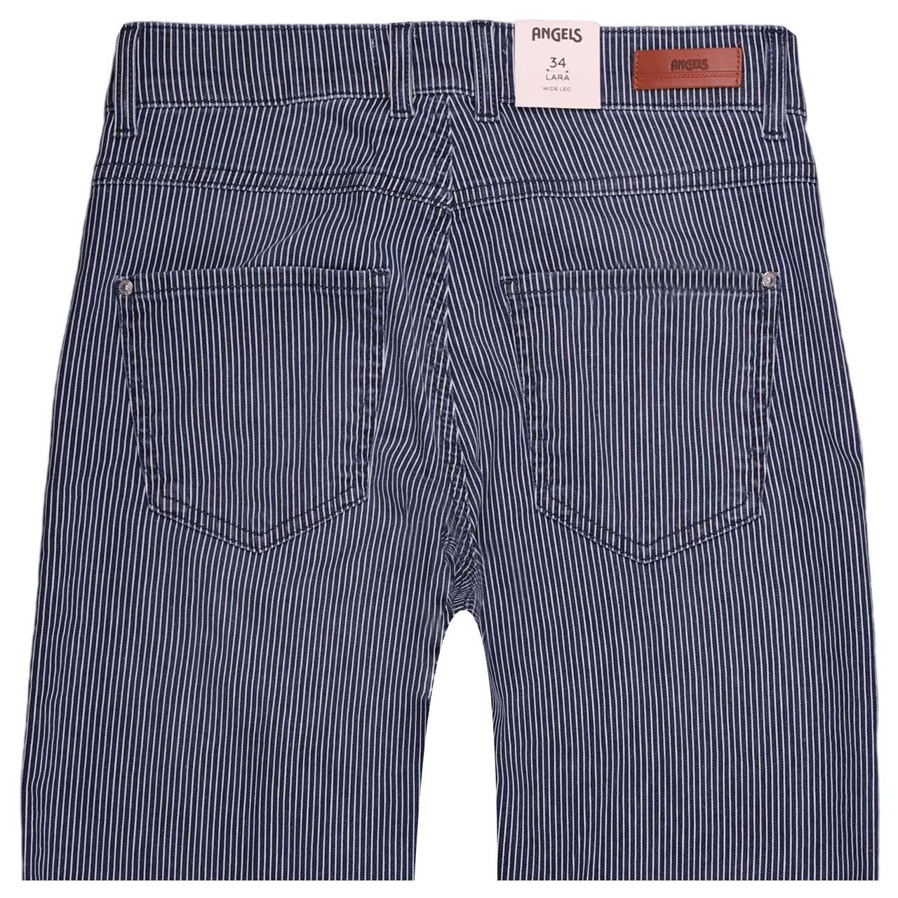 Damenjeans Lara von Angels in Blau gestreift, detaillierte Rückansicht