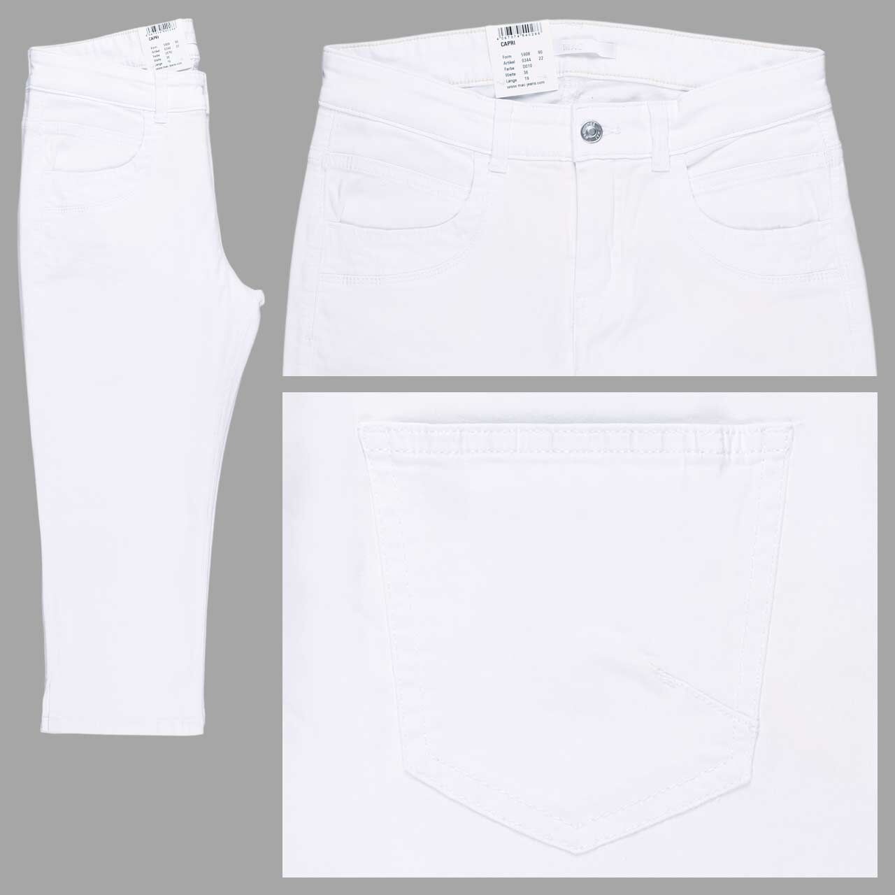 MAC Capri 3/4 Baumwollhose white denim