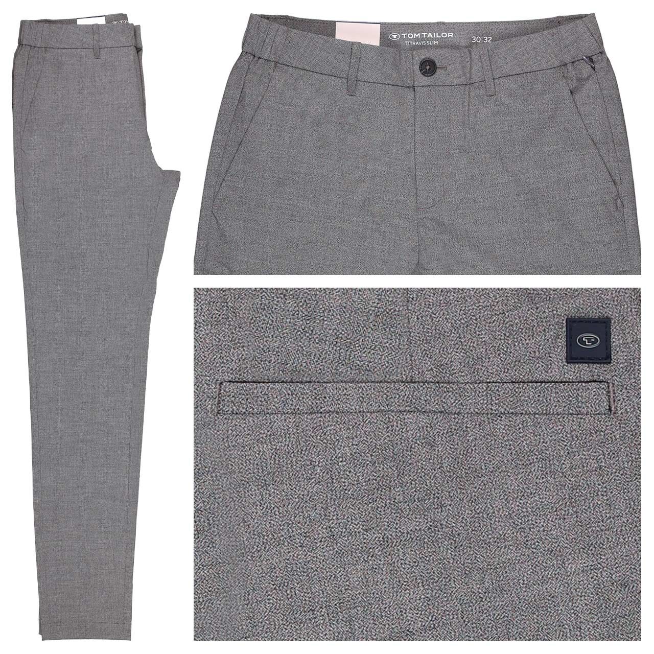 Herren Chinohose Travis von Tom Tailor in Grau meliert mit der Farbnummer 37538, Vorderansicht
