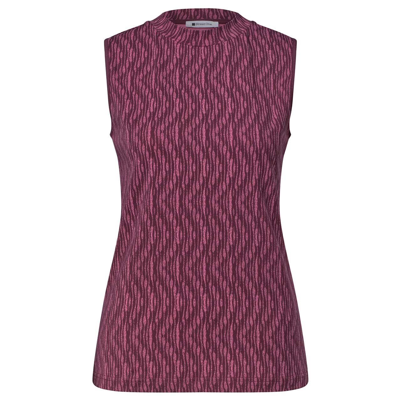 Street One Damen Top Jersey Turtle Neck blush berry printed