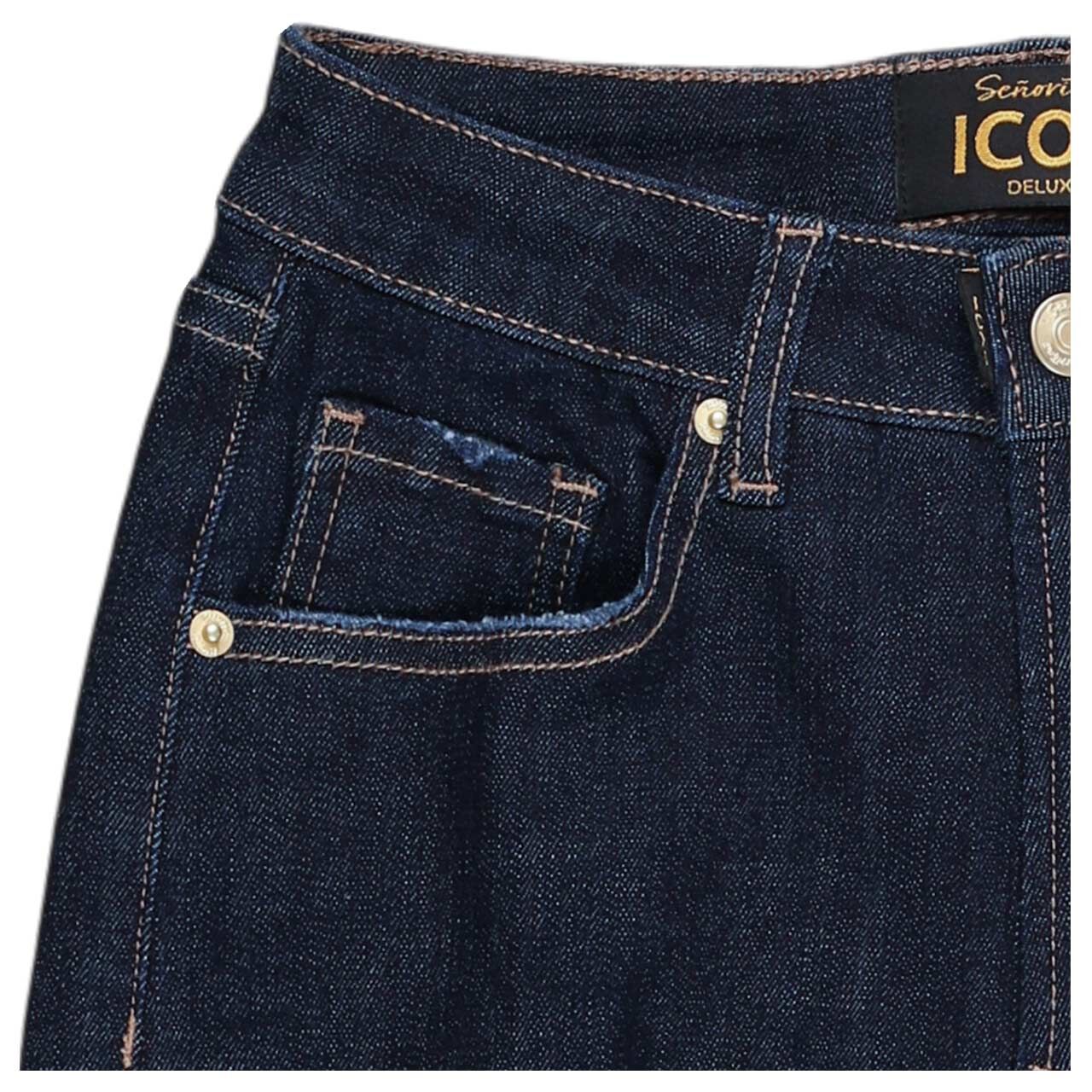 Damenjeans Rainbow von Senoritas ICON in Dunkelblau, Detailansicht von vorne