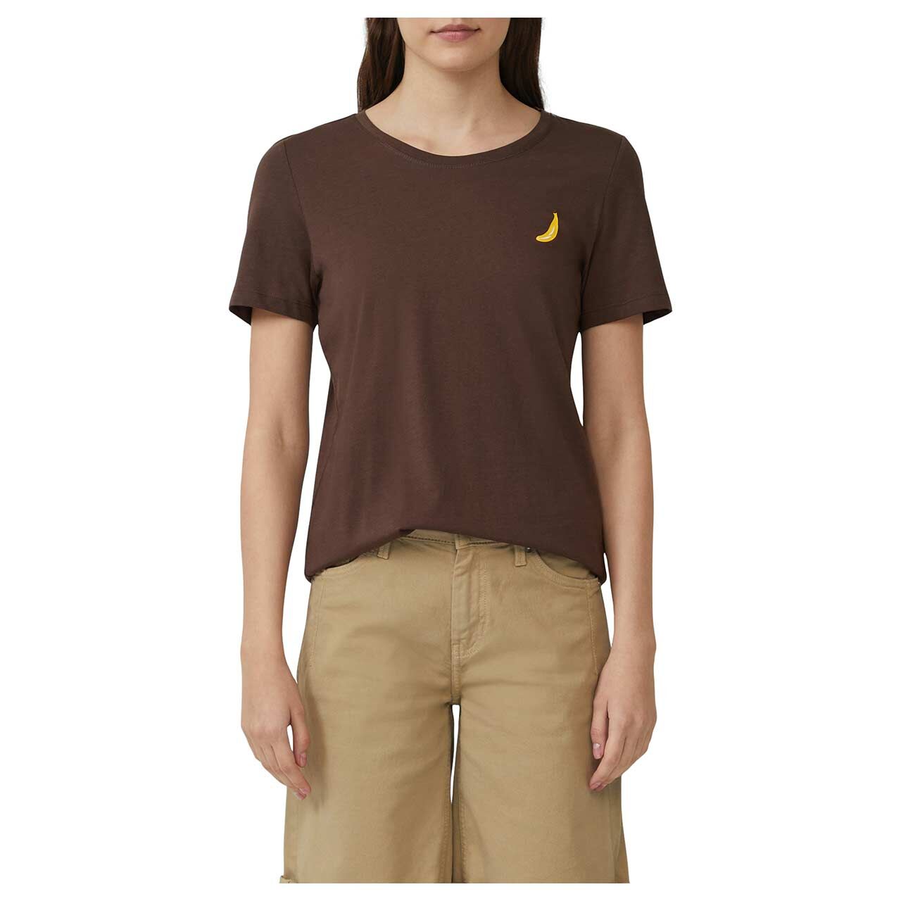 s.Oliver Damen T-Shirt chocolate brown placed fruit print