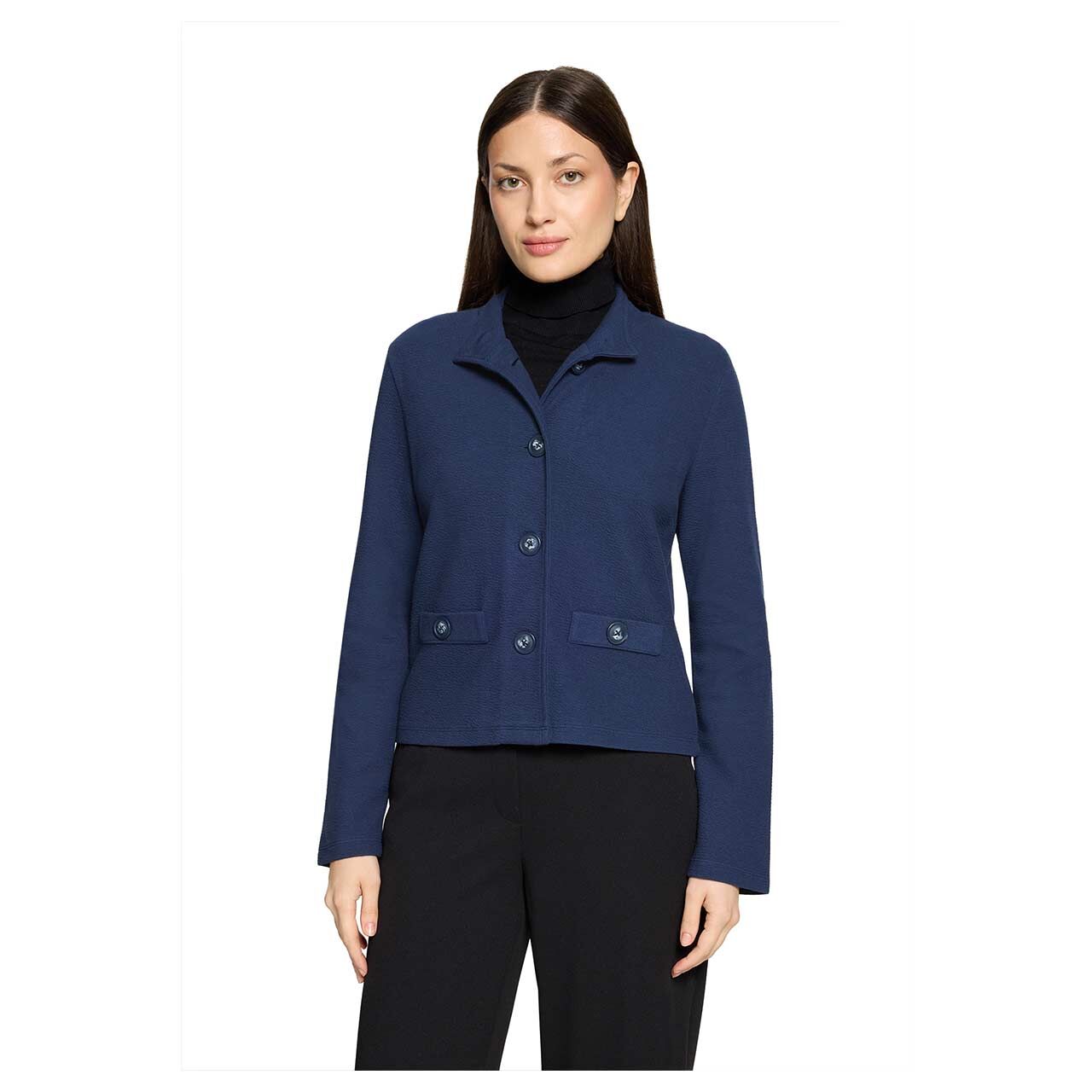 Damen Jacke von Betty Barclay in Dunkelblau, Vorderansicht am Model