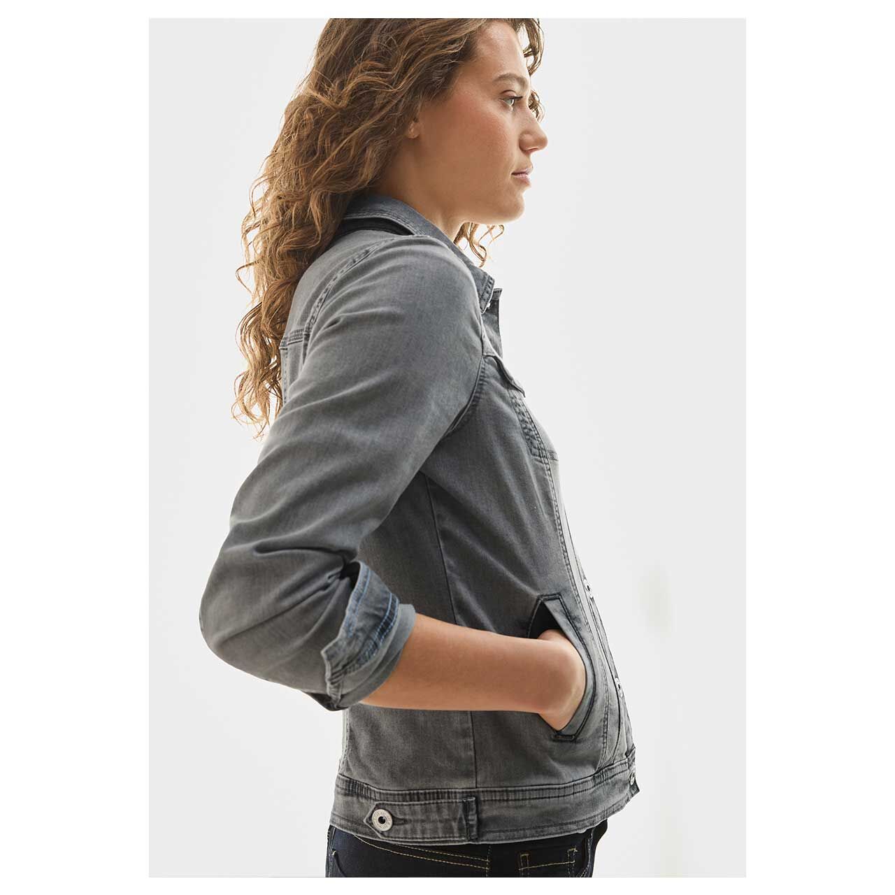 Cecil Damen Jeansjacke mid grey used wash