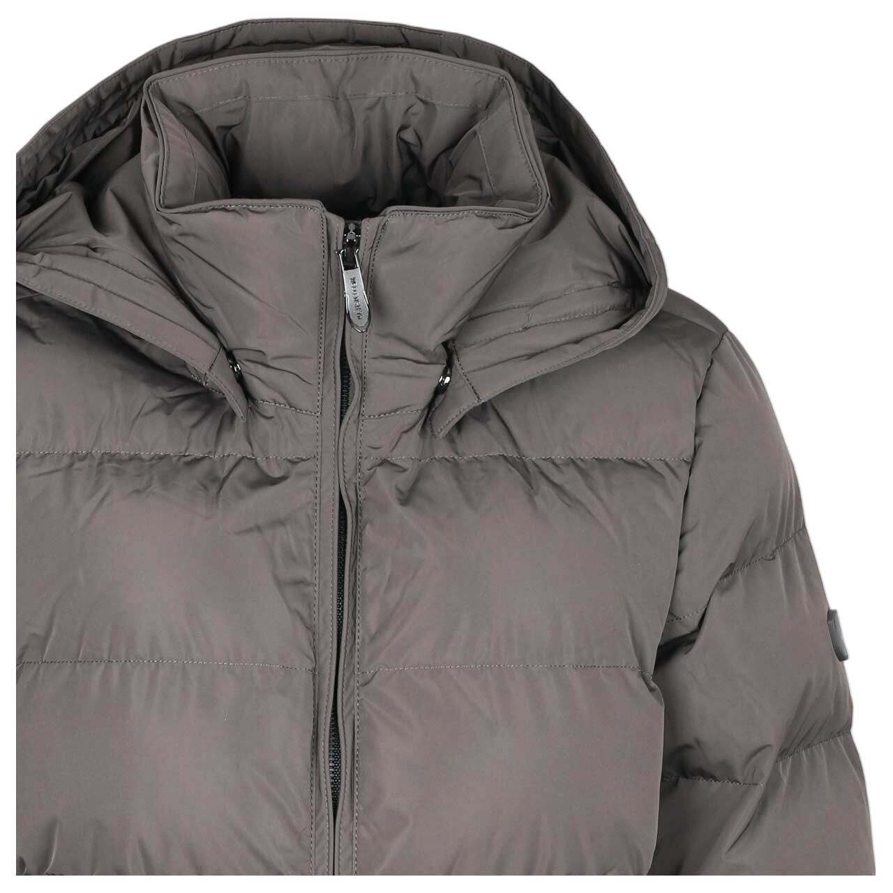 Damen Jacke Goldmine Long von Wellensteyn in Grau-Braun, detaillierte Vorderansicht