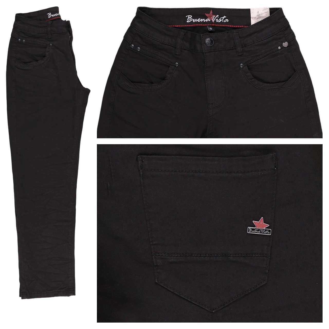 Buena Vista Anna C 7/8 Straight Stretch Twill Baumwollhose black