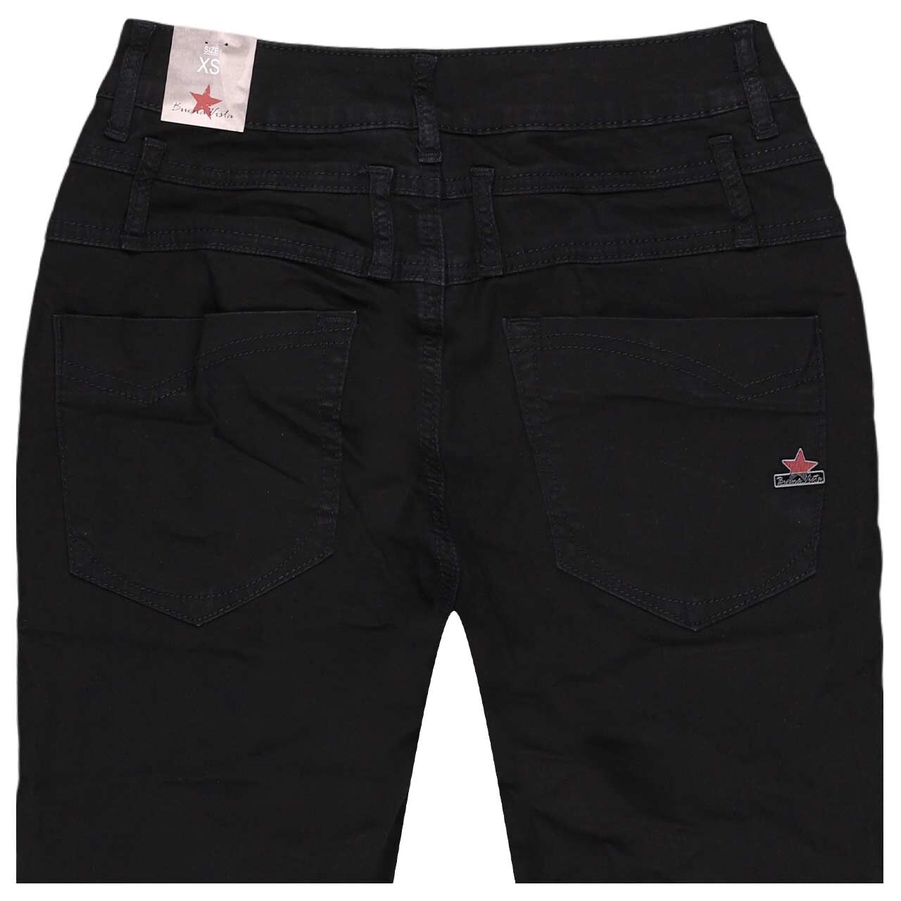 Damen Baumwollhose Florida Stretch Twill von Buena Vista in Schwarz, detaillierte Rückansicht