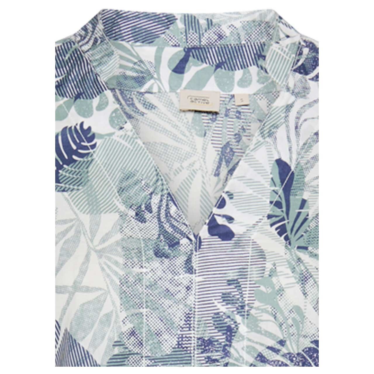 Damen 3/4 Arm Kleid von Camel active in Jadegrün mit Print, detaillierte Vorderansicht
