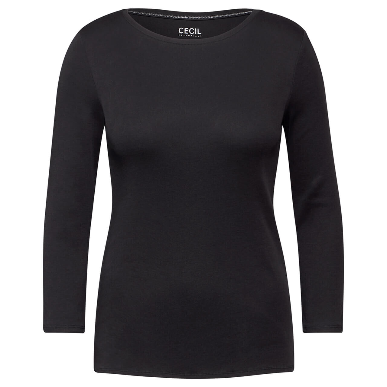 Cecil Damen 3/4 Arm Shirt Basic Boatneck deep charcoal grey Cecil Damen 3/4 Arm Shirt Basic Boatneck deep charcoal grey