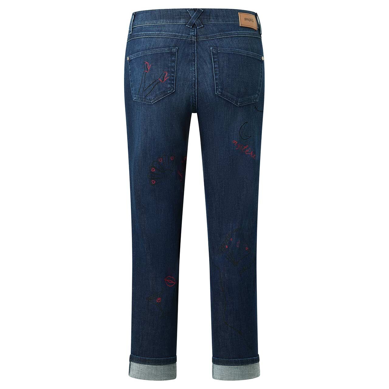 Damen 7/8 Jeans Darleen von Angels in Blau angewaschen mit Print, Rückansicht