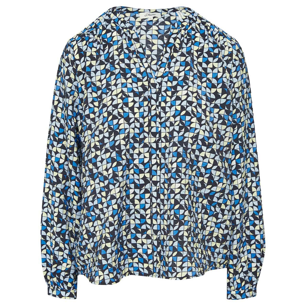 s.Oliver Damen Langarm Bluse navy printed