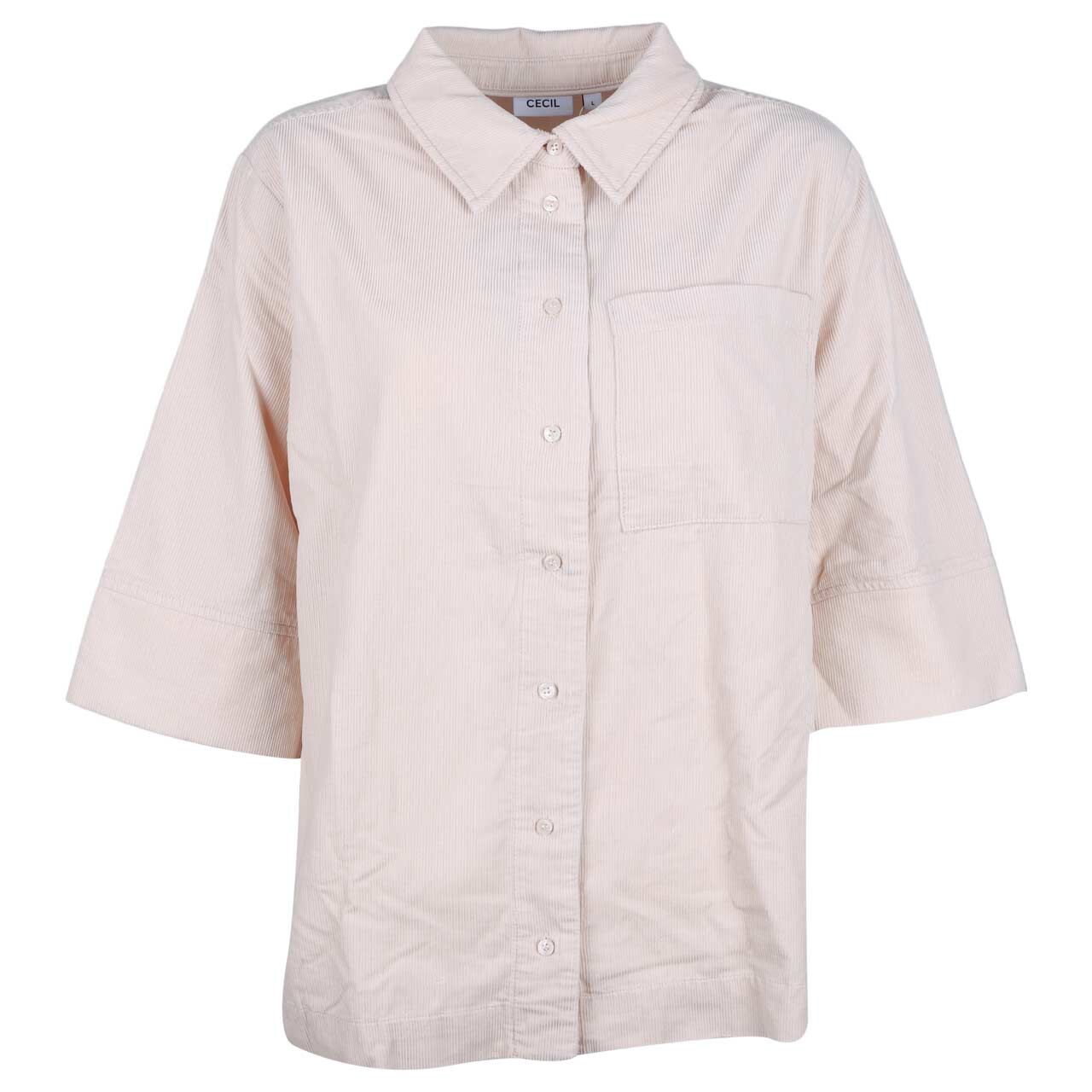 Cecil Damen 3/4 Arm Cord Bluse Corduroy oat milk beige