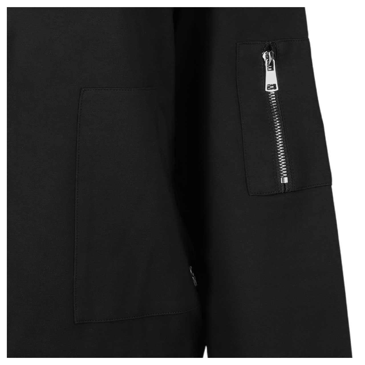 Damen Jacke Blouson von Senoritas ICON in Schwarz, Detailansicht vom Reißverschluss am Arm