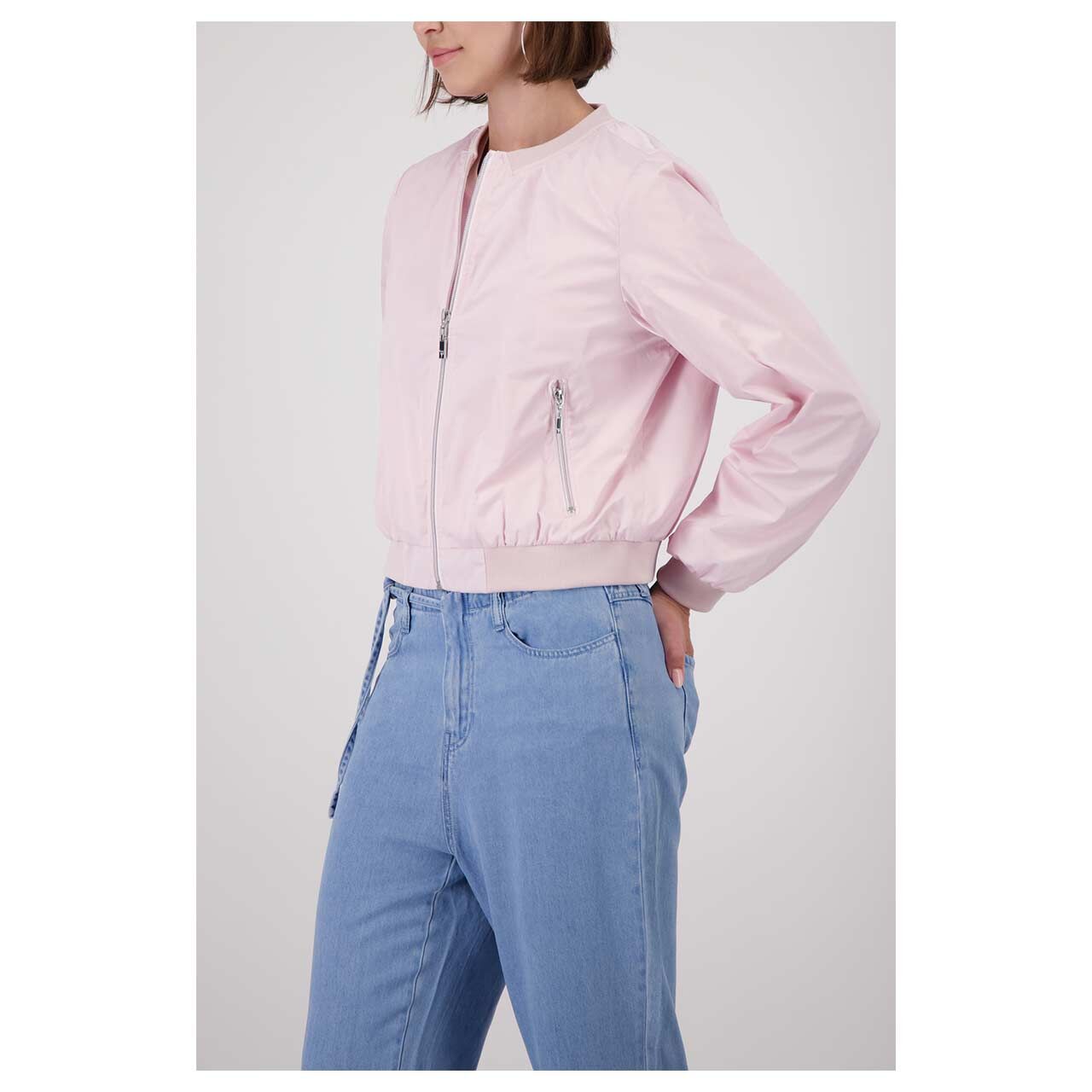 Damen Jacke von Monari in Rosa, Seitenansicht am Model