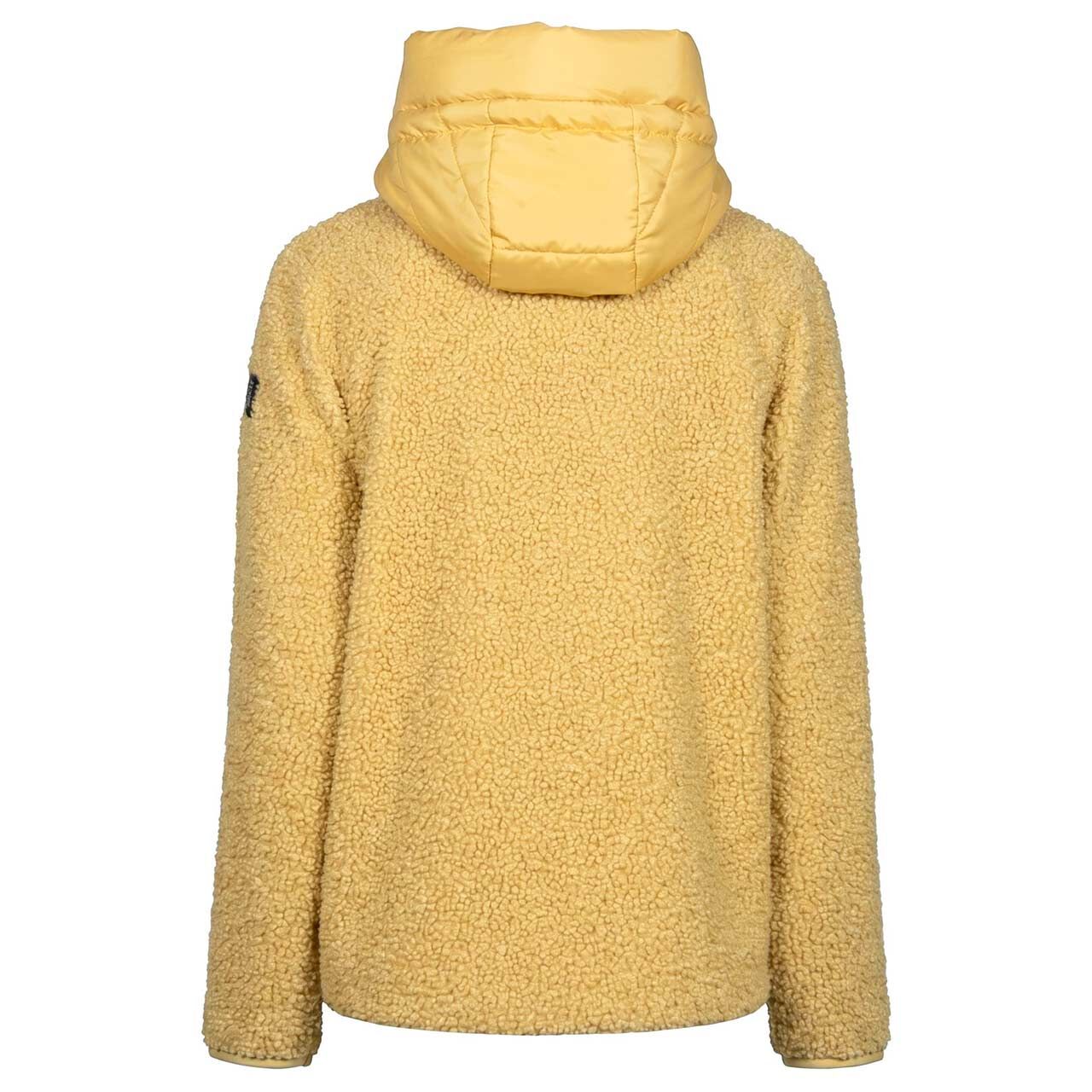 Damen Teddyjacke von Soquesto in Gelb, Rückansicht