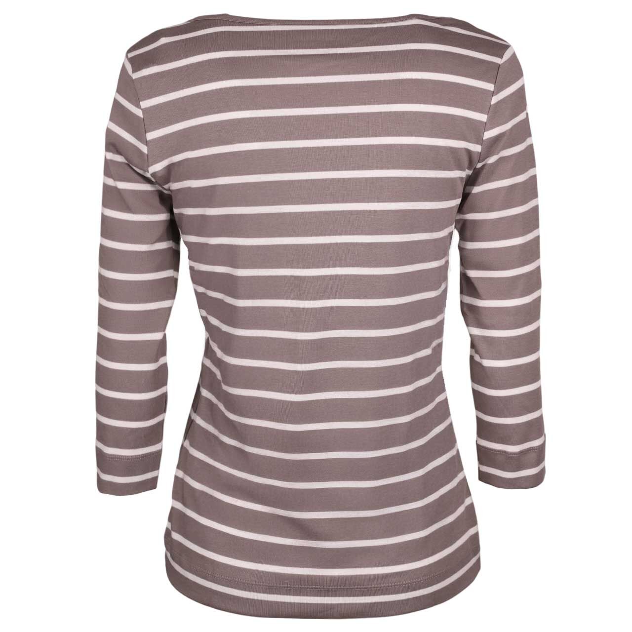 Damen 3/4 Arm Shirt von Munich Freedom in Braun gestreift, Rückansicht