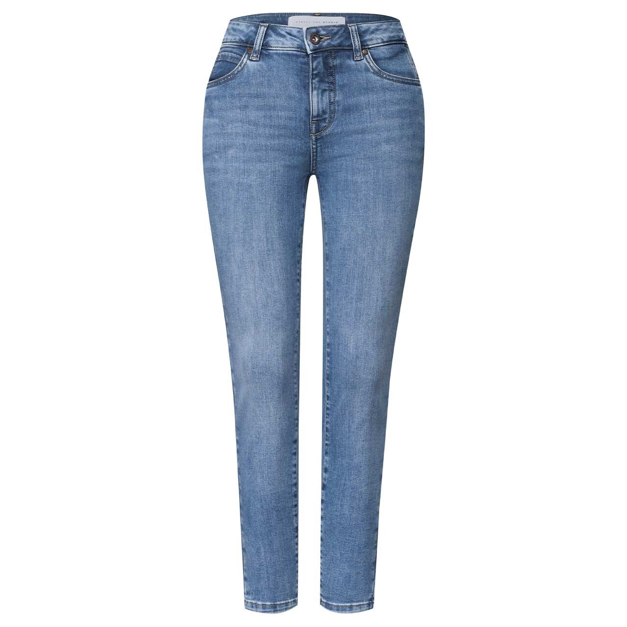Street One Studio Kim Ankle Jeans mid blue soft washed