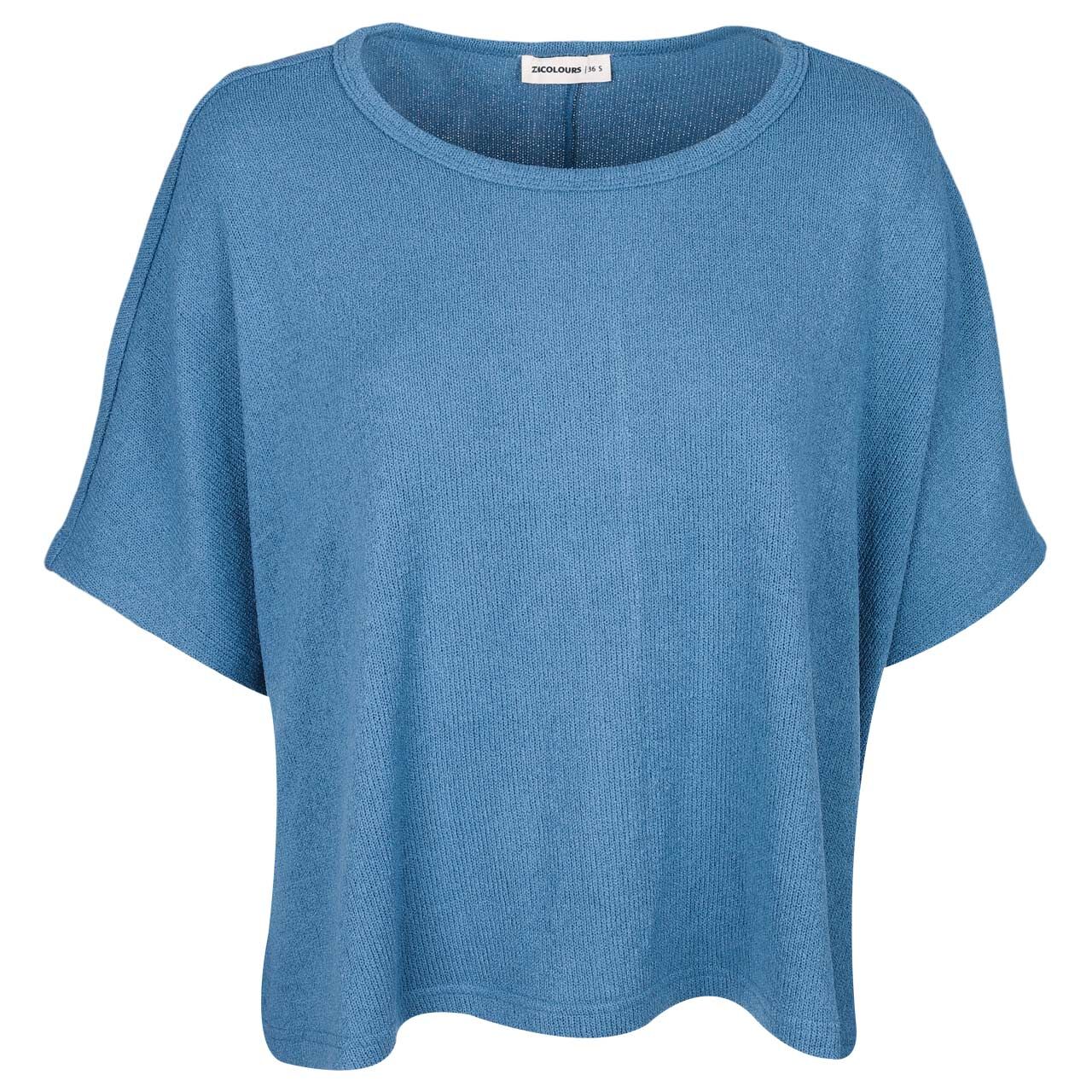 24 Colours Damen Kurzarm Pullover blue