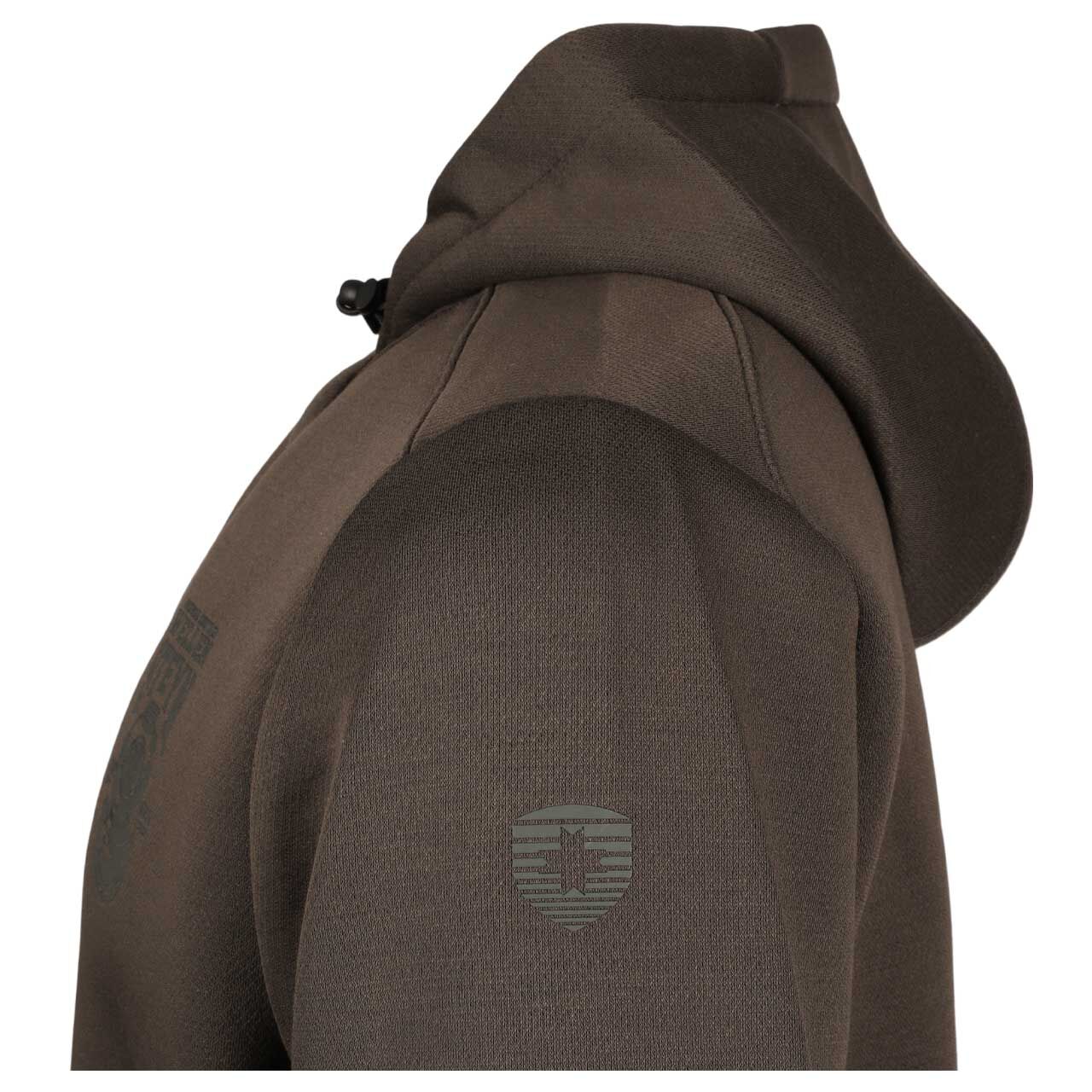 Herren Hoodie Sweatshirt von Wellensteyn in Dunkelgrün, detaillierte Seitenansicht