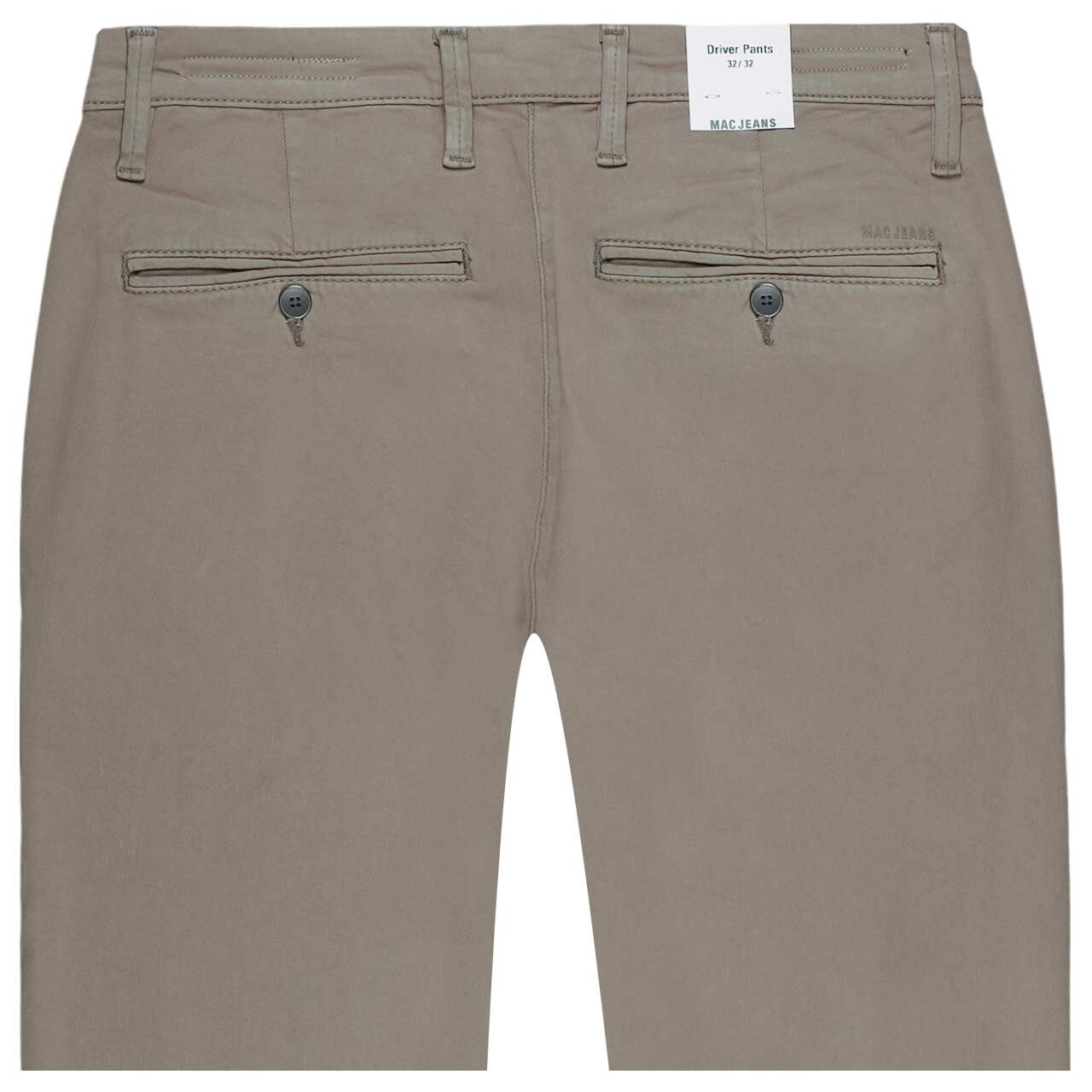 Herren Chino Baumwollhose Flexx Driver Pants von MAC in Taupe, detaillierte Rückansicht