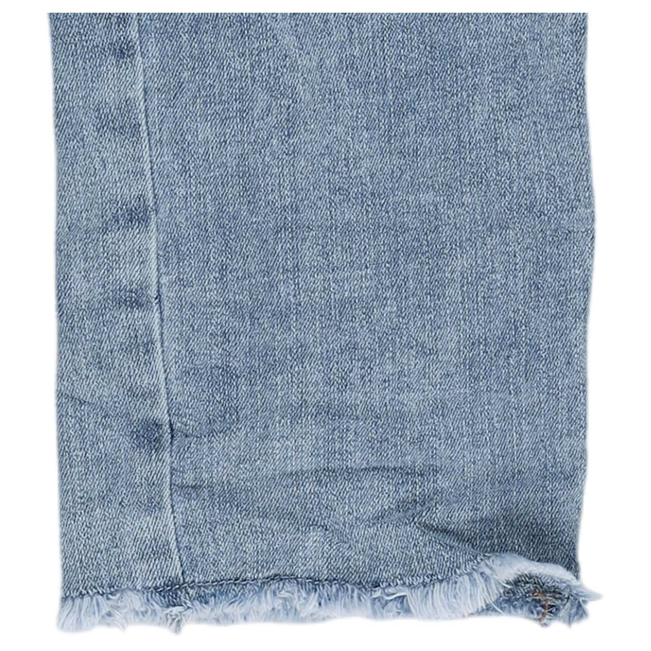 Stretch Damenjeans Malibu 7/8 Stretch Denim von Buena Vista in Hellblau angewaschen, Detailansicht vom Saum