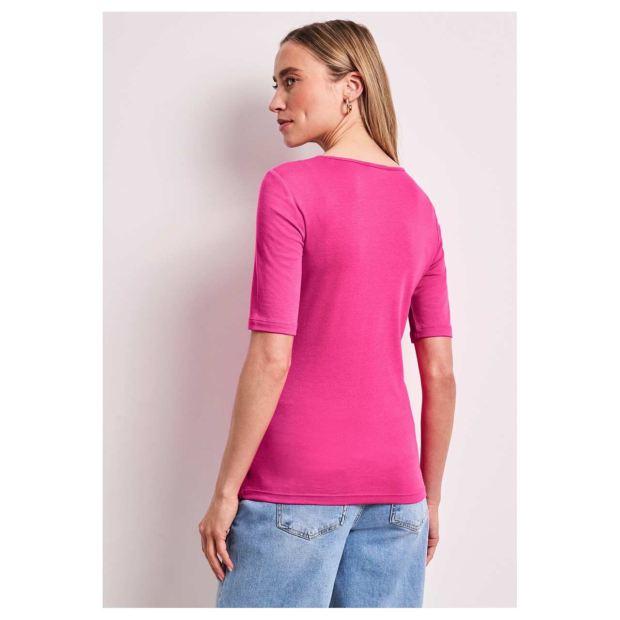 Damen T-Shirt Palmira von Street One in Pink, Rückansicht Model