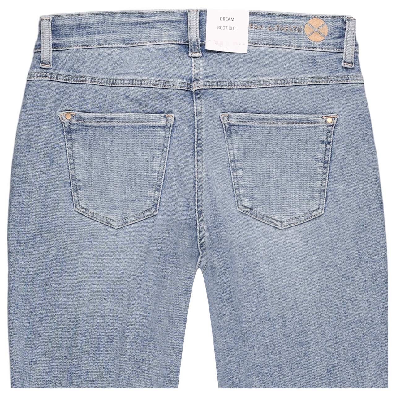 Damenjeans Dream Boot von MAC in Hellblau verwaschen, detaillierte Rückansicht