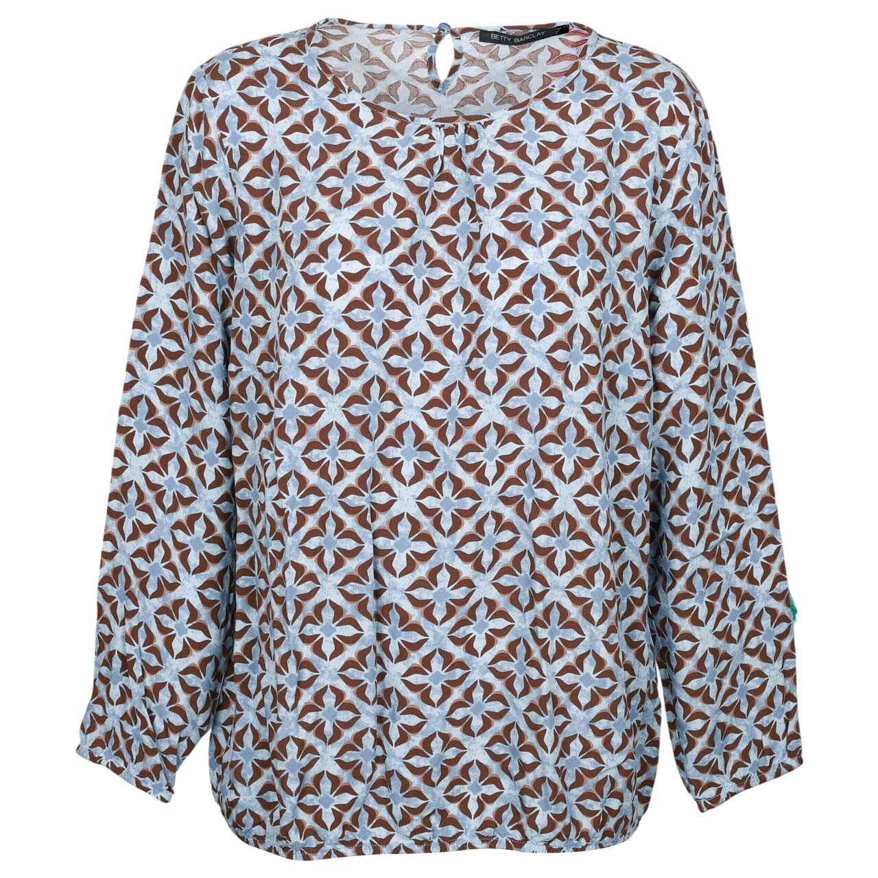 Betty Barclay Damen Langarm Bluse blue brown printed
