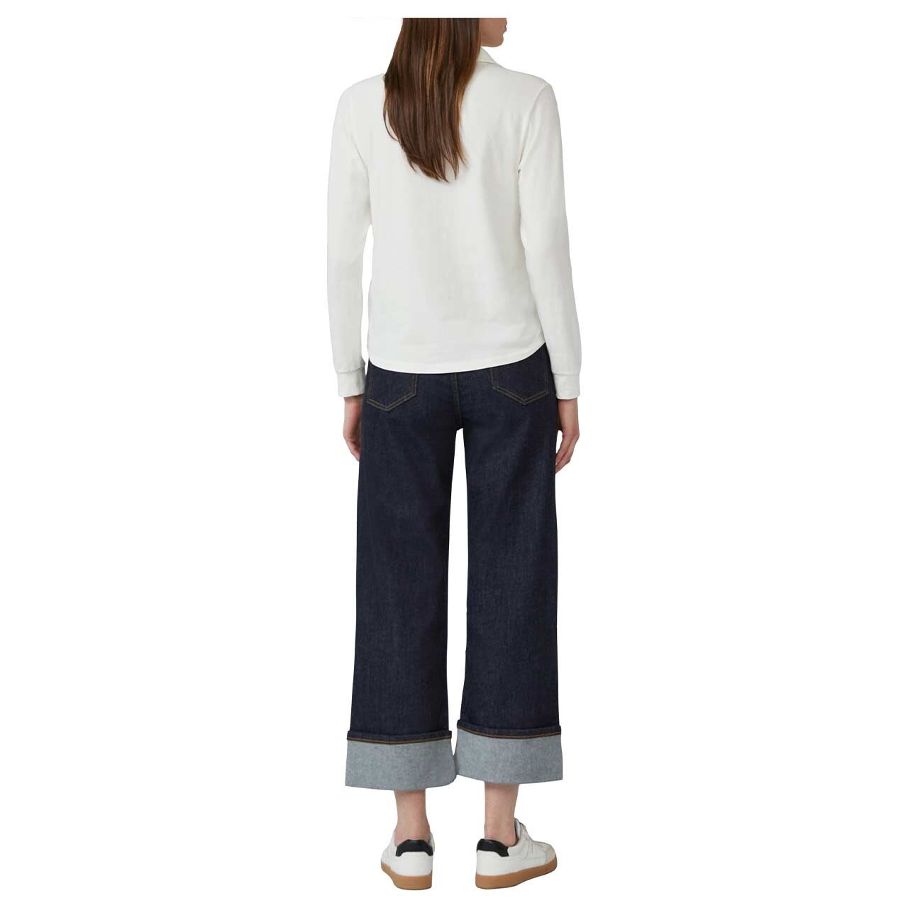 Damen Langarm Bluse von s.Oliver in Cremeweiß, Rückansicht am Model