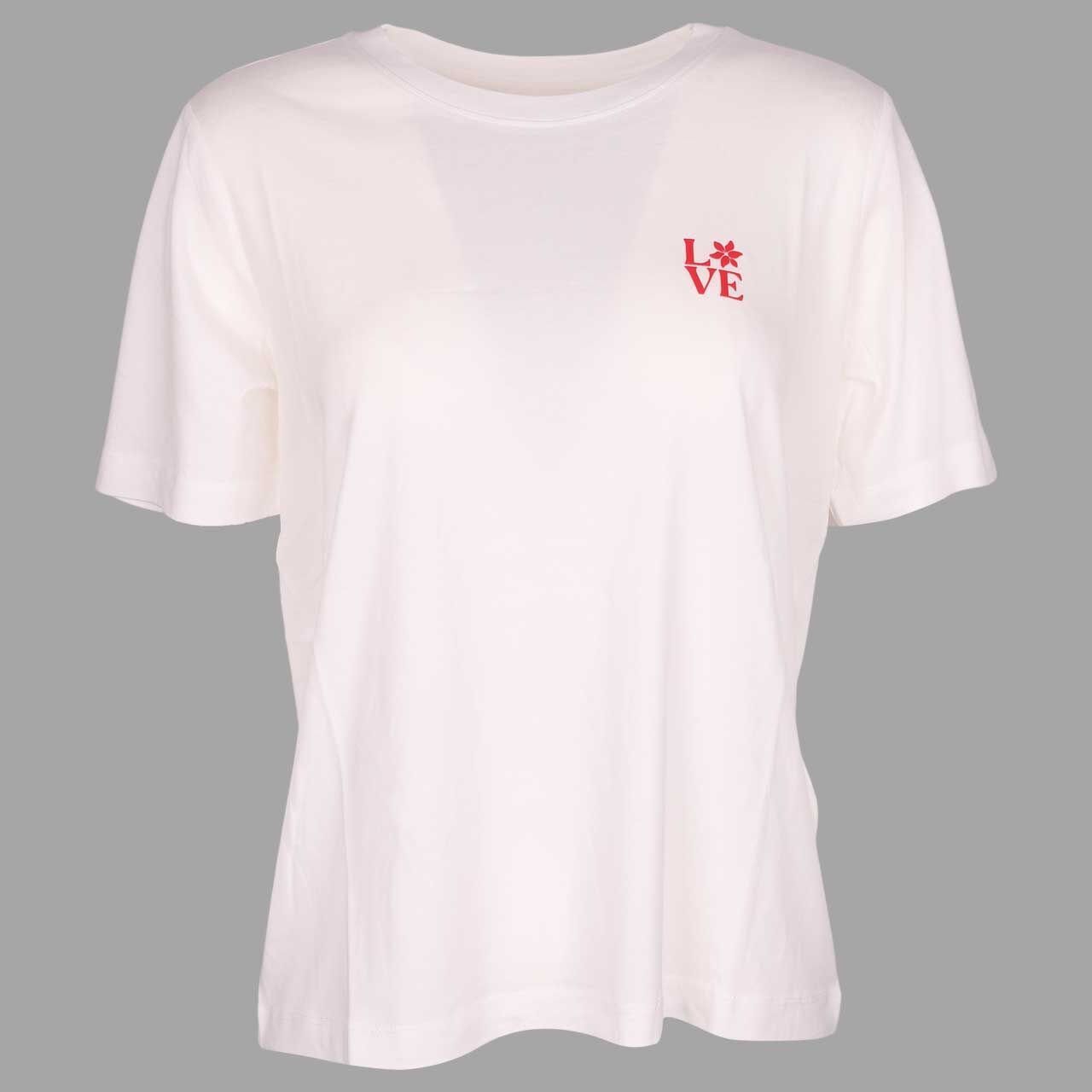 Street One Damen T-Shirt Basic Chest Print off white