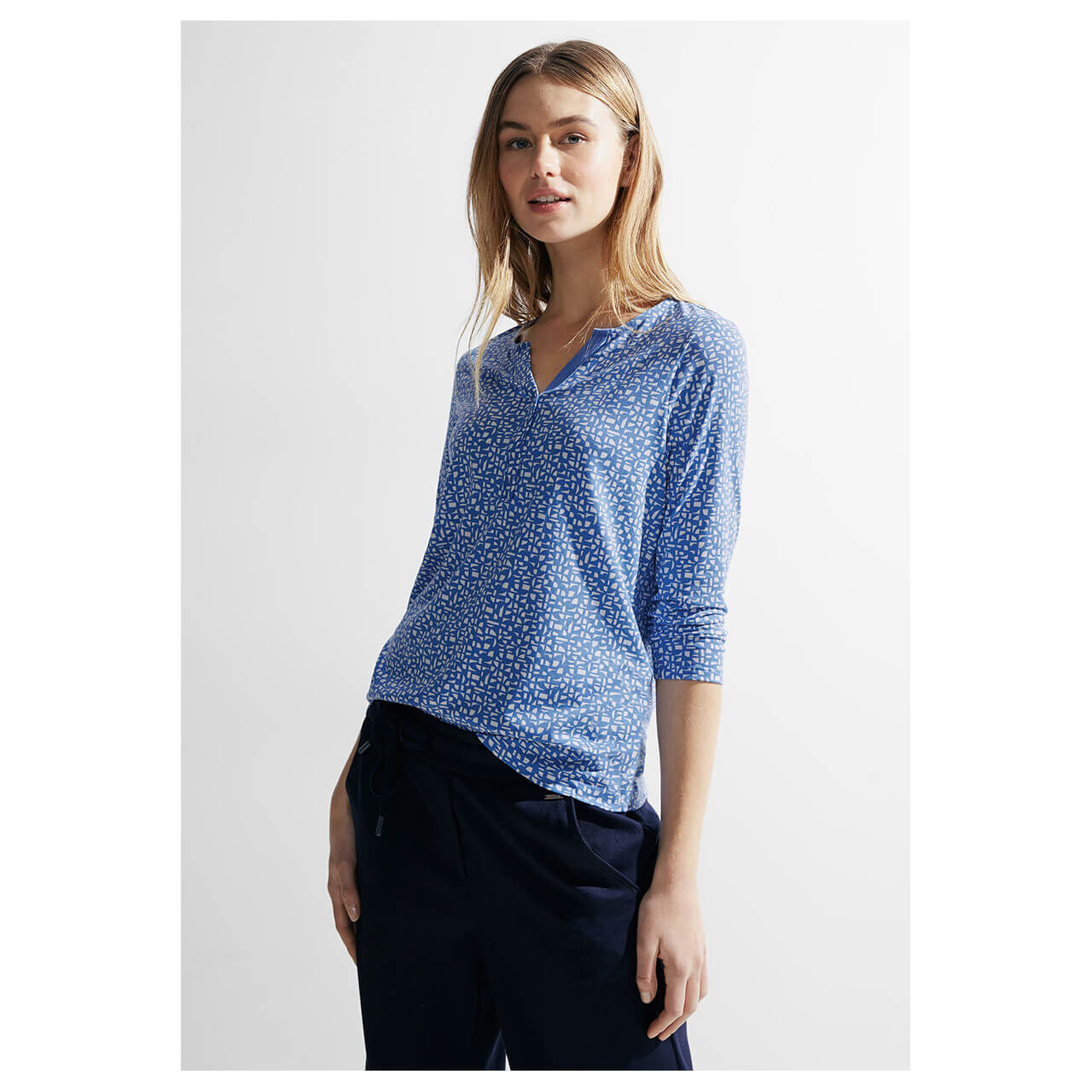 Cecil Damen 3/4 Arm Shirt Minimal Tunic water blue