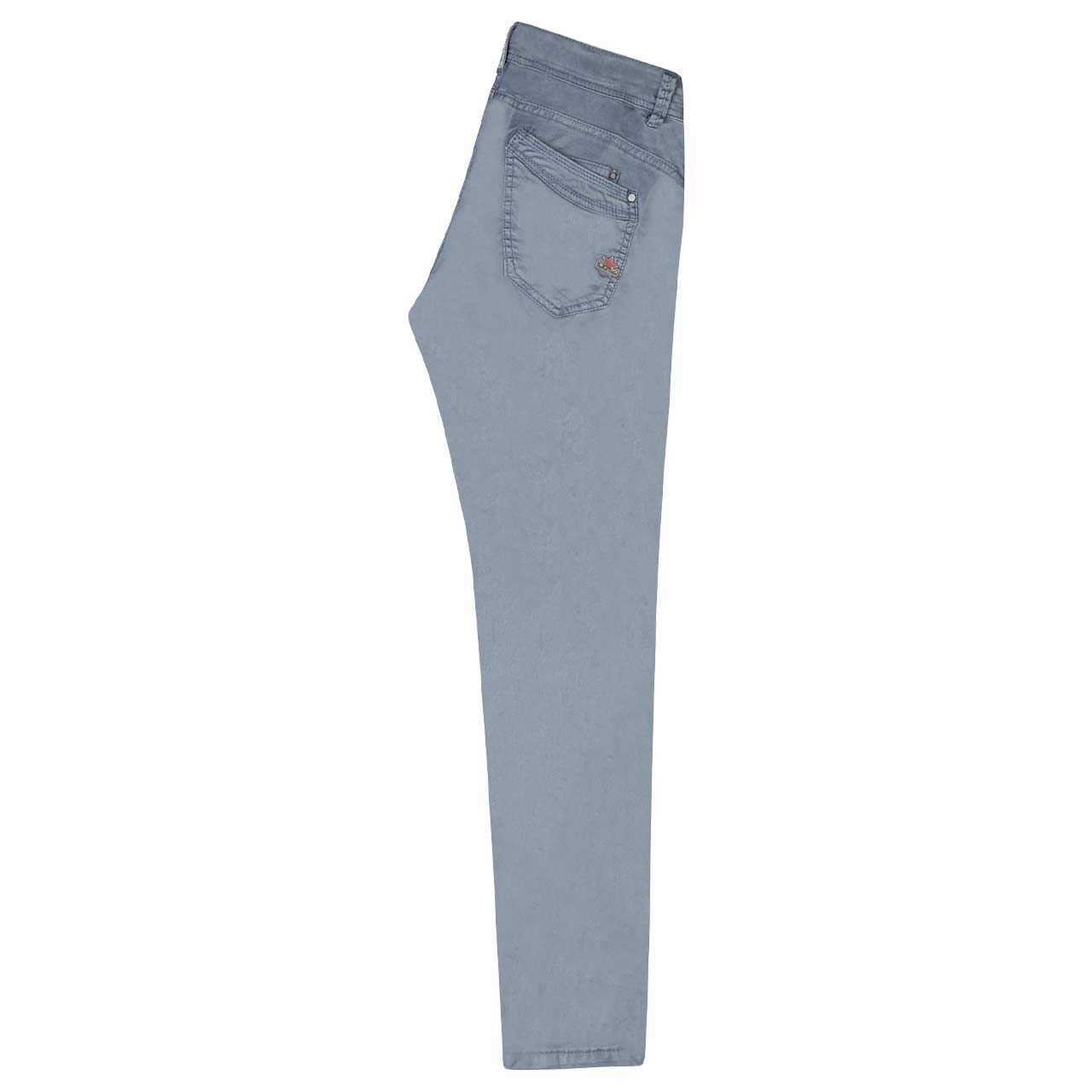 Damen Ankle Baumwollhose Malibu Cropped Stretch Twill von Buena Vista in Rauchblau, Seitenansicht